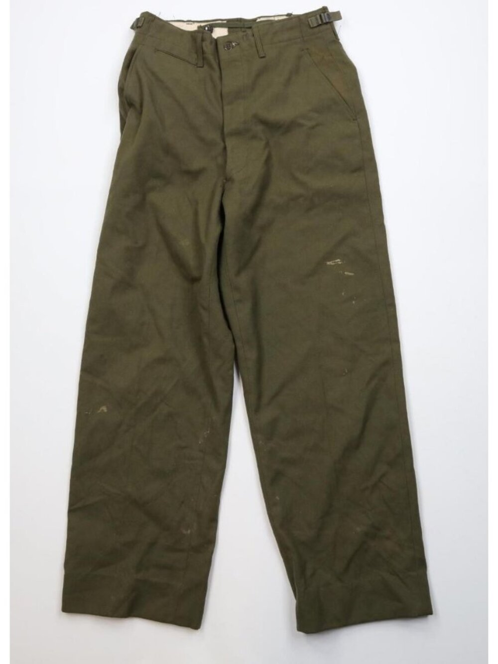 Vtg 50s Korean War USGI Mens Small Long 18 oz Wool Wide Leg Field Trousers Pants